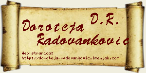 Doroteja Radovanković vizit kartica